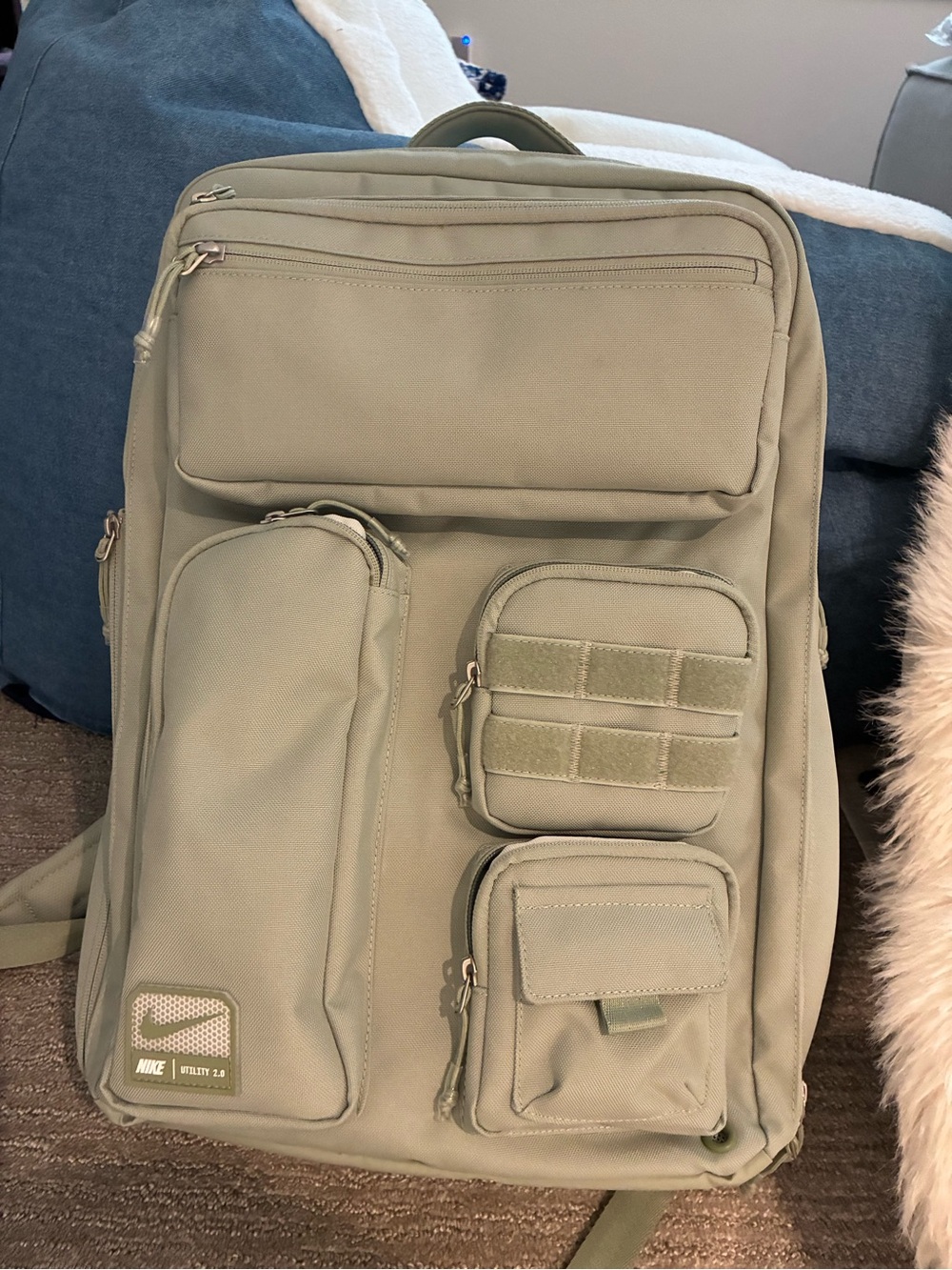Nike Olive Green Tactical-Style Backpack